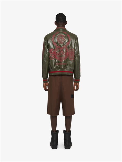 GIVENCHY Crest bomber jacket in embroidered leather 